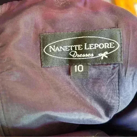 NANETTE LEPORE $229 Solid‎ Navy Silk Lined Dress Size 10 - Picture 6 of 7